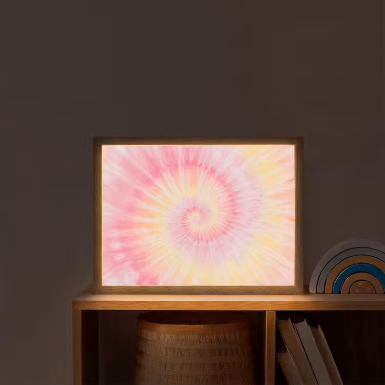 Patroon - Tie Dye - Pasteltinten - Roze Light Box met batterij (Wandlamp kind) middel -sfeer1_kind