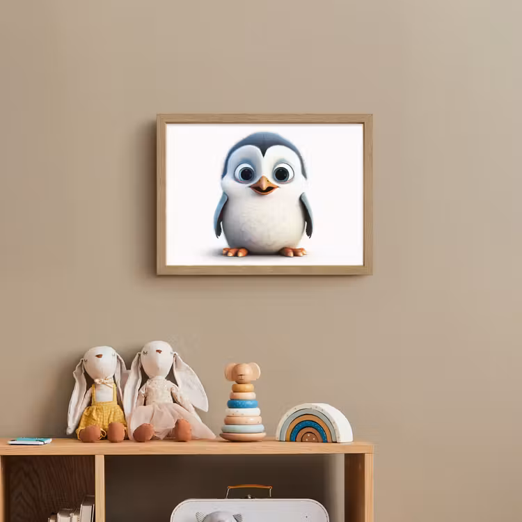 Pinguïn - Dieren - Meisjes - Kind - Jongens Light Box met batterij (Wandlamp kind) middel -sfeer2_kind