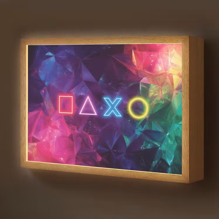 Playstation - Kleurrijk - Abstract - Neon Light Box met batterij (Wandlamp kind) middel -z3d_website