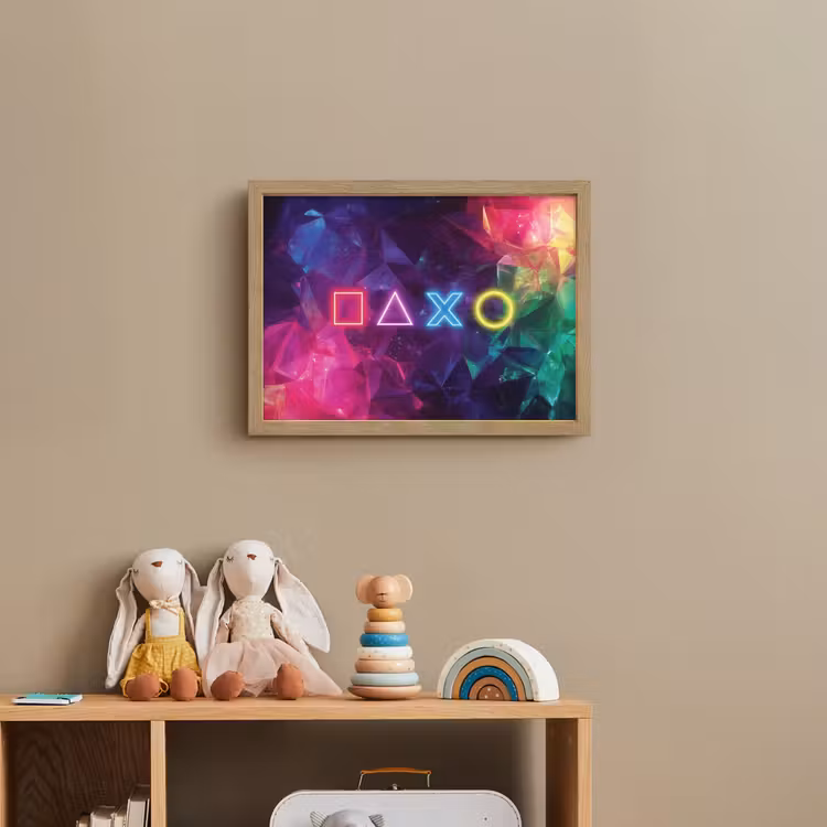 Playstation - Kleurrijk - Abstract - Neon Light Box met batterij (Wandlamp kind) middel -sfeer2_kind