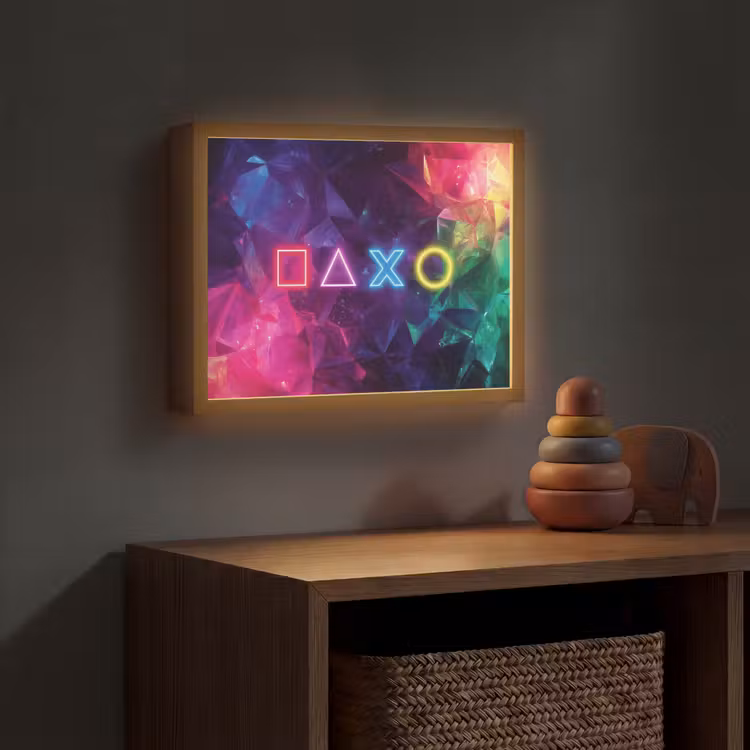 Playstation - Kleurrijk - Abstract - Neon Light Box met batterij (Wandlamp kind) middel -sfeer5_kind