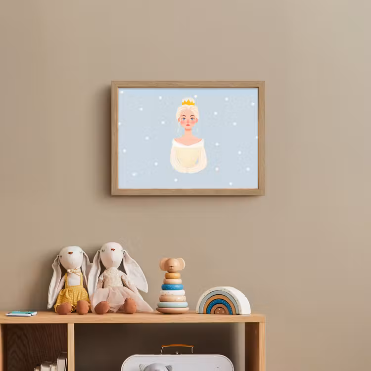 Prinses - Kroon - Blauw - Stippen Light Box met batterij (Wandlamp kind) middel -sfeer2_kind