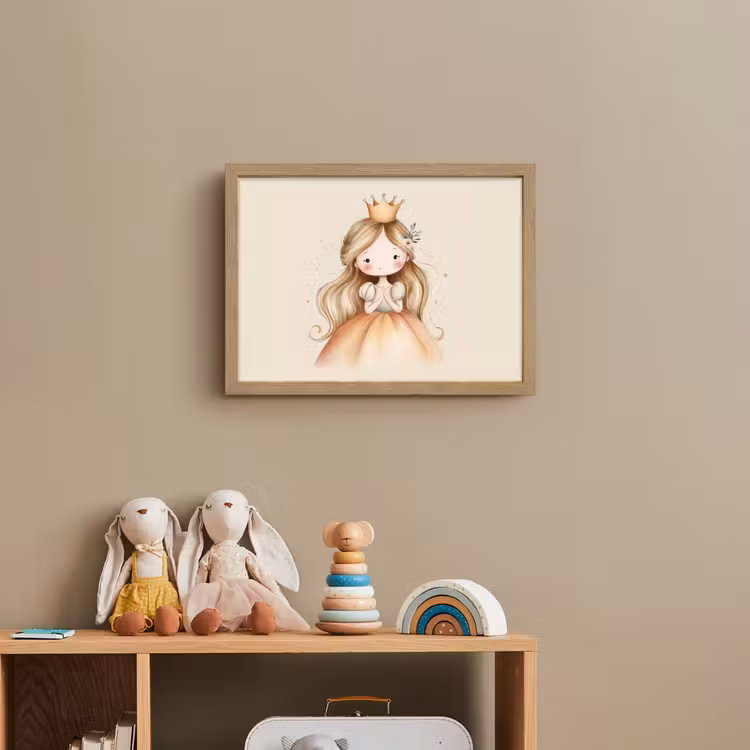 Prinses - Kroon - Goud Light Box met batterij (Wandlamp kind) middel -sfeer2_kind