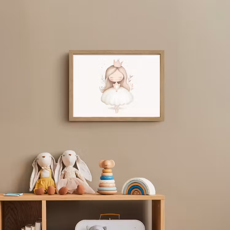 Prinses - Jurk - Kroon - Pastel Light Box met batterij (Wandlamp kind) middel -sfeer2_kind