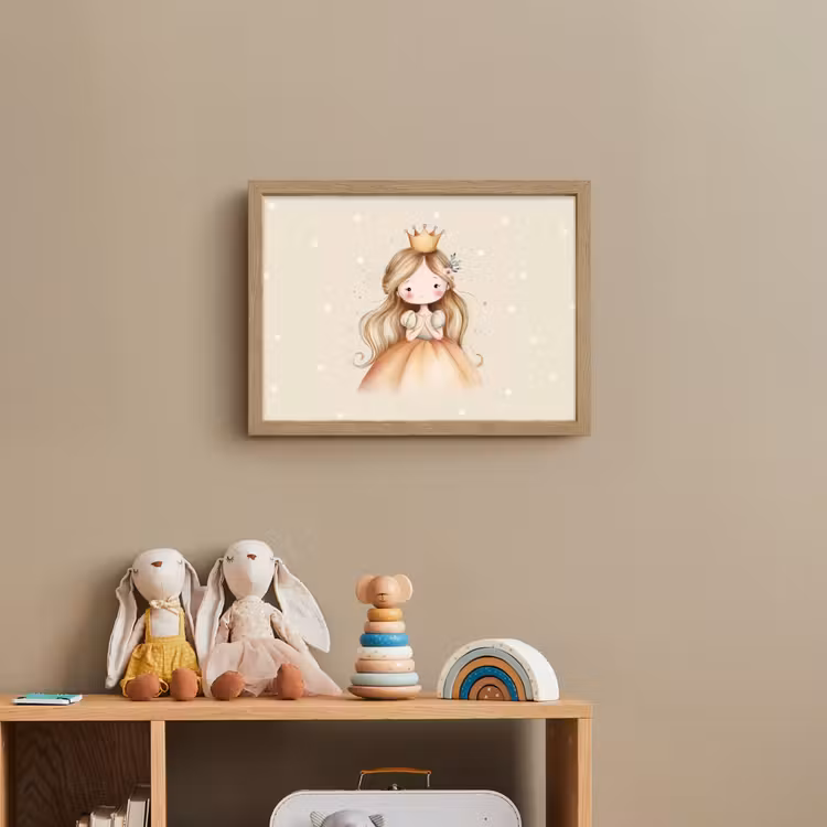 Prinses - Goud - Stippen Light Box met batterij (Wandlamp kind) middel -sfeer2_kind