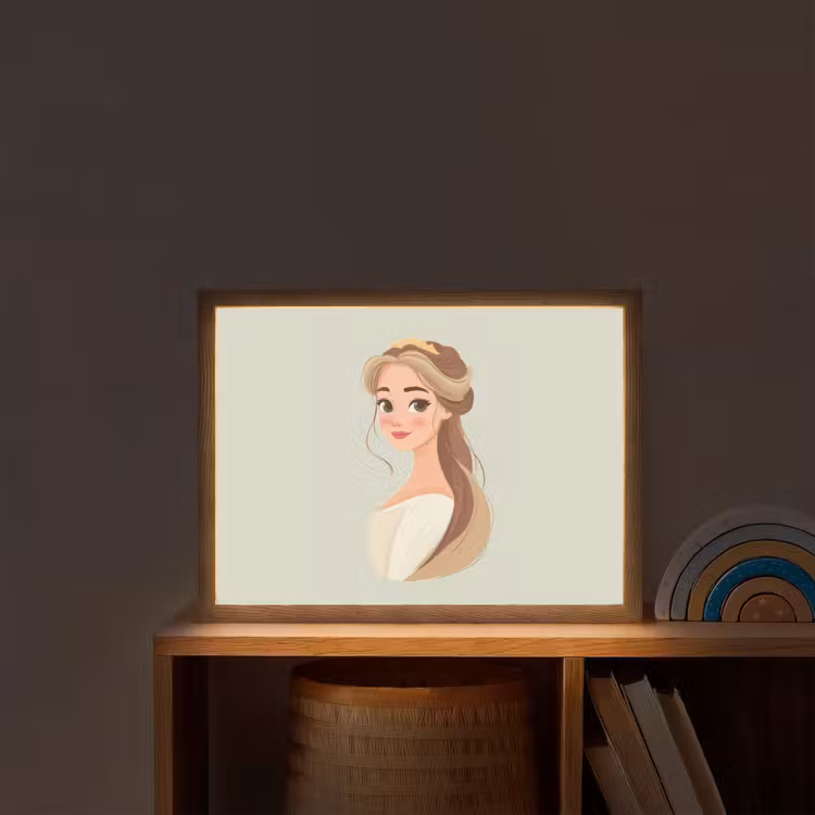 Prinses - Tiara - Groen Light Box met batterij (Wandlamp kind) middel -sfeer1_kind