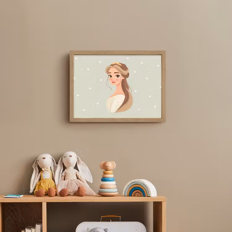 Prinses - Tiara - Groen - Stippen Light Box met batterij (Wandlamp kind) middel -sfeer2_kind