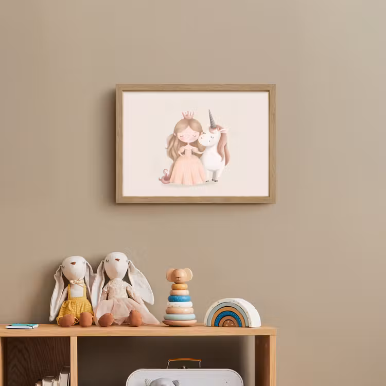 Prinses - Eenhoorn - Pastel Light Box met batterij (Wandlamp kind) middel -sfeer2_kind
