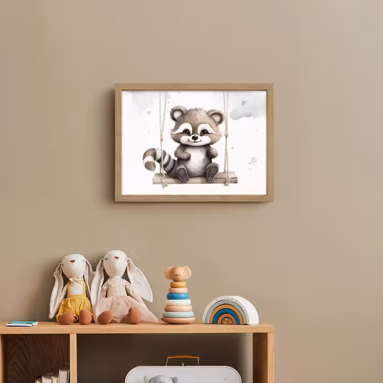 Wasbeer - Dier - Kinderen Light Box met batterij (Wandlamp kind) middel -sfeer2_kind