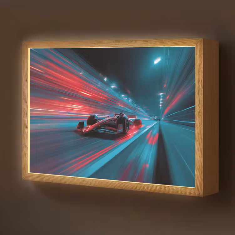 Raceauto - Rood - Snelheid Light Box met batterij (Wandlamp kind) middel -z3d_website