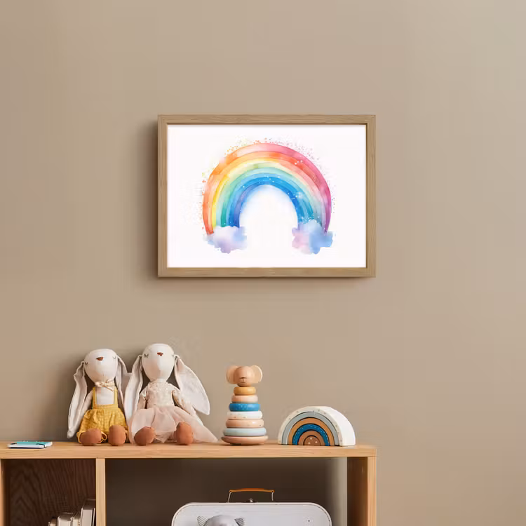 Regenboog - Kinderen - Meisje Light Box met batterij (Wandlamp kind) middel -sfeer2_kind