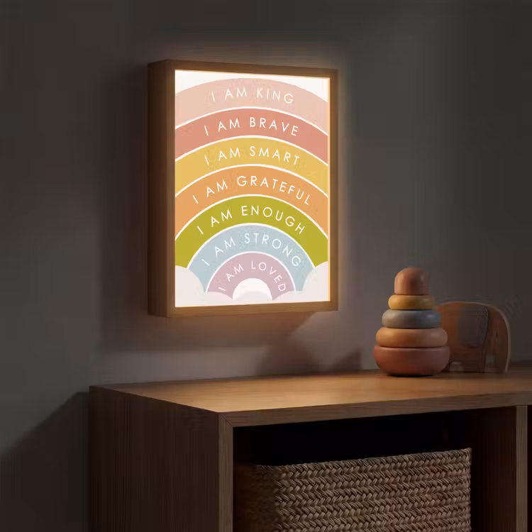 Regenboog - Kleuren - Quotes Light Box met batterij (Wandlamp kind) middel -sfeer5_kind