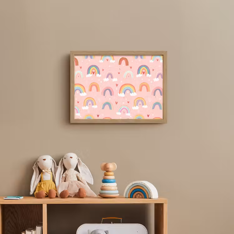 Regenboog - Patroon - Pastel Light Box met batterij (Wandlamp kind) middel -sfeer2_kind