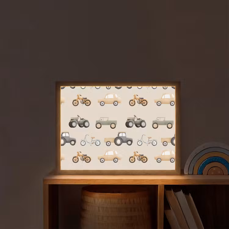 Retro - voertuigen - patroon Light Box met batterij (Wandlamp kind) middel -sfeer1_kind