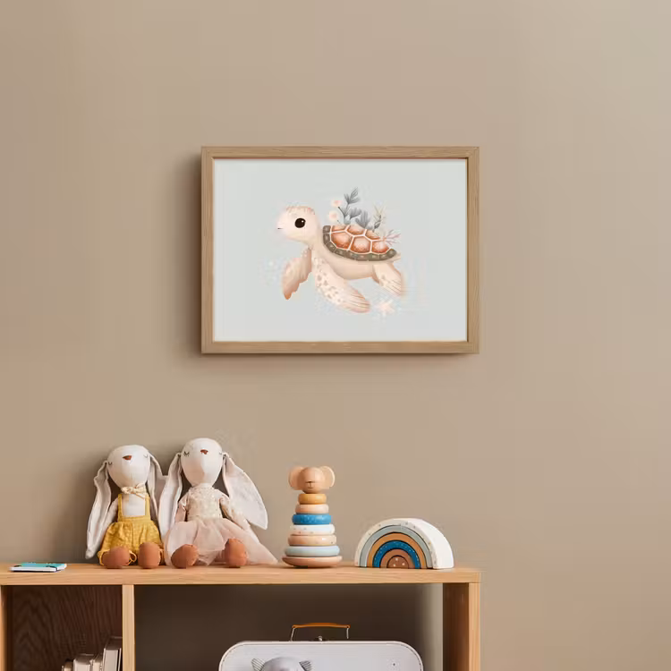 Zeeschildpad - Onderwaterwereld - Pastel Light Box met batterij (Wandlamp kind) middel -sfeer2_kind