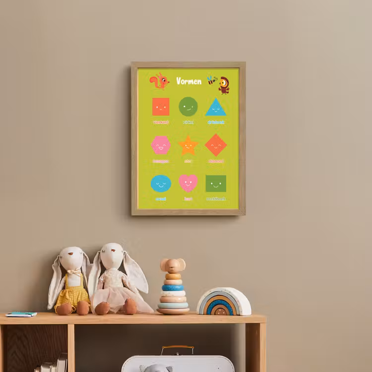 Vormen - Educatief - Leren voor kinderen - Groen Light Box met batterij (Wandlamp kind) middel -sfeer2_kind