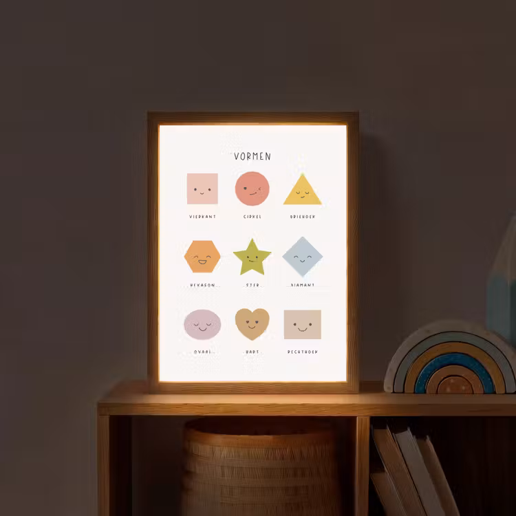 Vormen - Leren voor kinderen - Educatief - Kleuren Light Box met batterij (Wandlamp kind) middel -sfeer1_kind