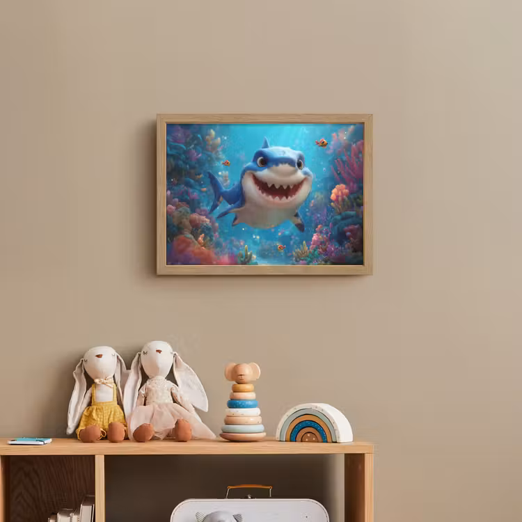 Haai - Onderwaterwereld - Oceaan Light Box met batterij (Wandlamp kind) middel -sfeer2_kind