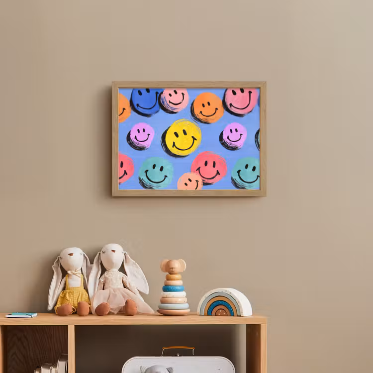 Smileys - Kleurrijk Light Box met batterij (Wandlamp kind) middel -sfeer2_kind