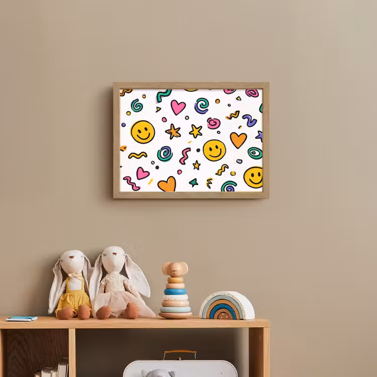 Smileys - Pictogrammen - Kleurrijk Light Box met batterij (Wandlamp kind) middel -sfeer2_kind