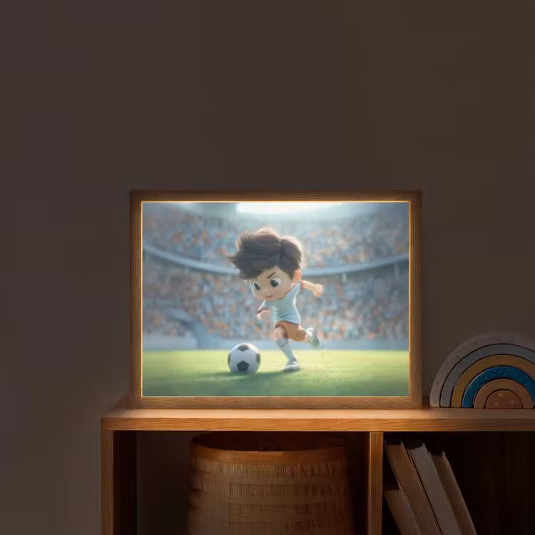 Voetbal - Jongen - Stadion Light Box met batterij (Wandlamp kind) middel -sfeer1_kind