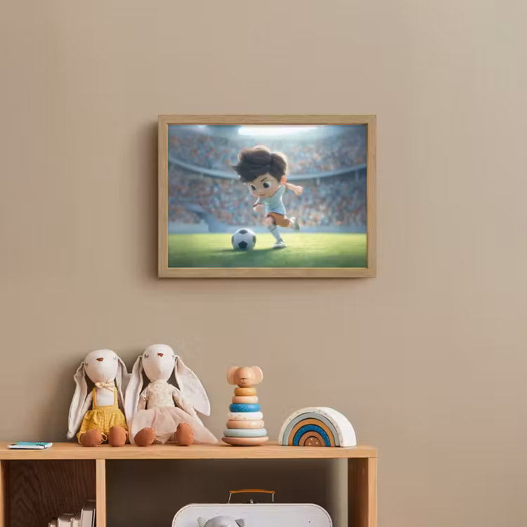 Voetbal - Jongen - Stadion Light Box met batterij (Wandlamp kind) middel -sfeer2_kind