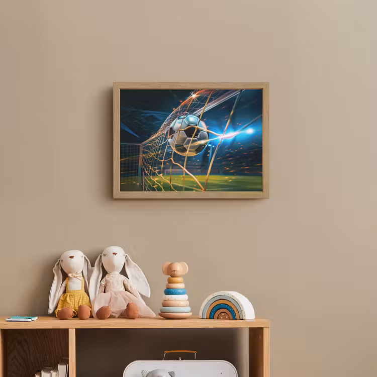 Voetbal - Goal - Sport - Jongens Light Box met batterij (Wandlamp kind) middel -sfeer2_kind