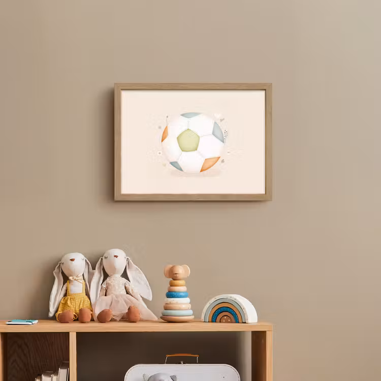 Voetbal - Rond - Pastel Light Box met batterij (Wandlamp kind) middel -sfeer2_kind