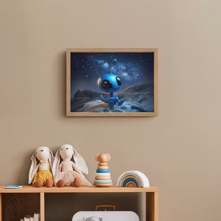Ruimtewezen - Blauw - Galaxy Light Box met batterij (Wandlamp kind) middel -sfeer2_kind