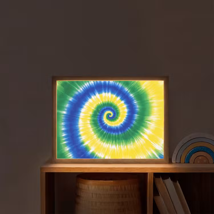 Spiraal - Groen - Draaiend Light Box met batterij (Wandlamp kind) middel -sfeer1_kind