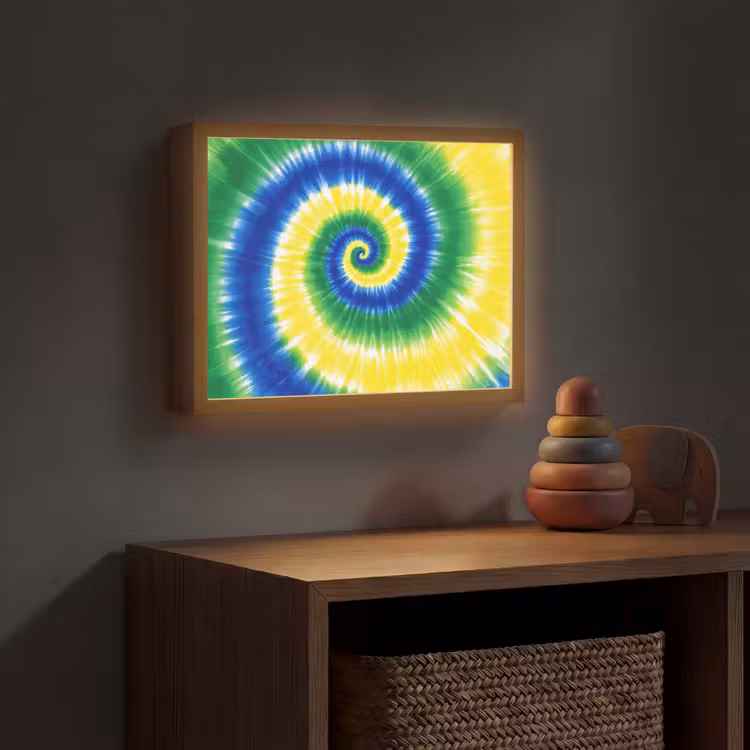 Spiraal - Groen - Draaiend Light Box met batterij (Wandlamp kind) middel -sfeer5_kind