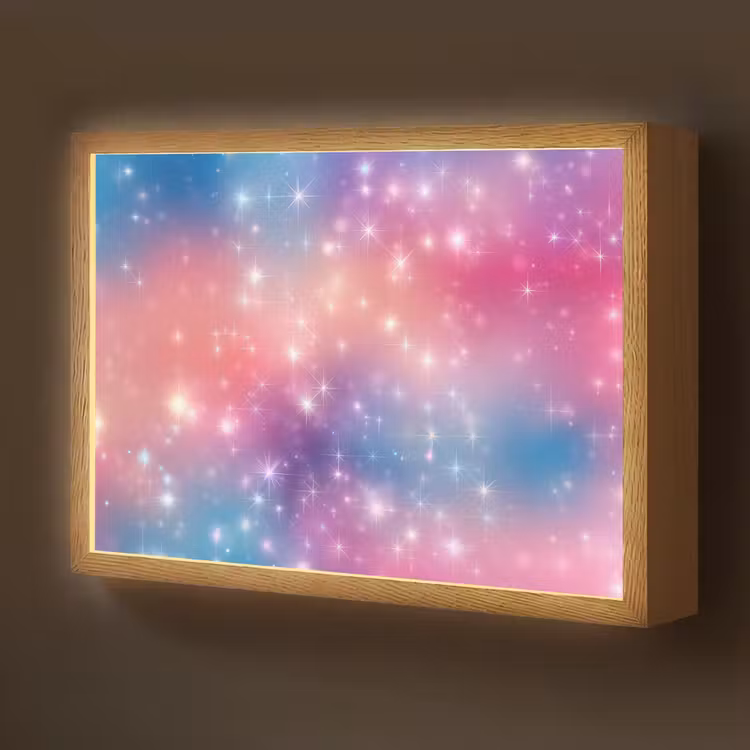 Sterren - Abstract - Kleuren Light Box met batterij (Wandlamp kind) middel -z3d_website