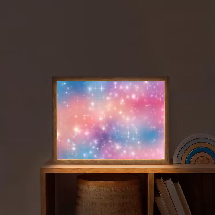 Sterren - Abstract - Kleuren Light Box met batterij (Wandlamp kind) middel -sfeer1_kind