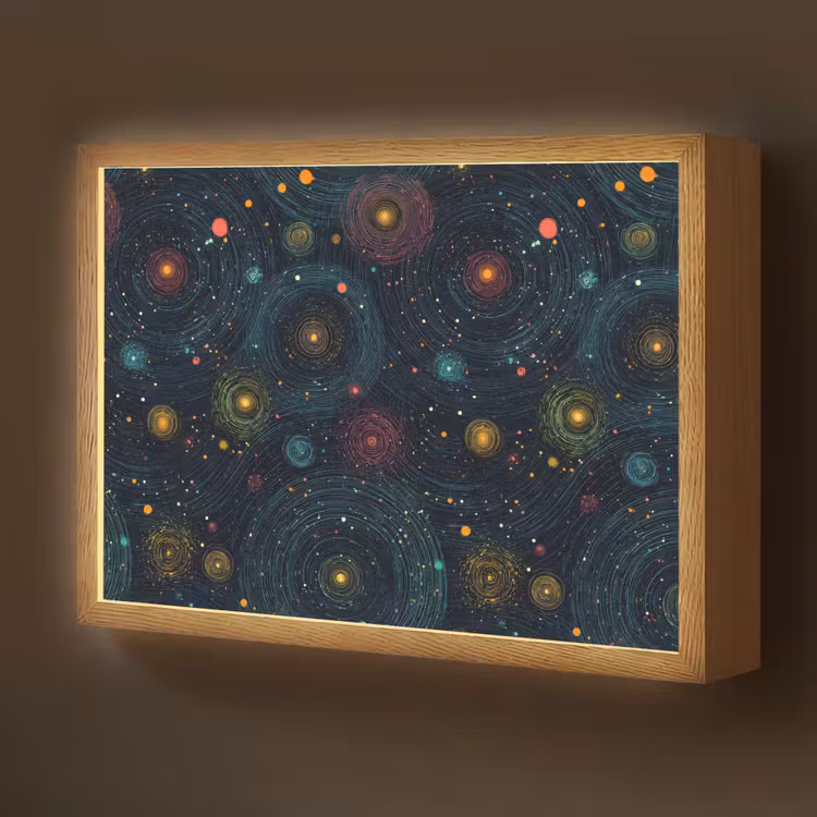 Sterren - Kleurrijk - Lichtgevende kernen Light Box met batterij (Wandlamp kind) middel -z3d_website