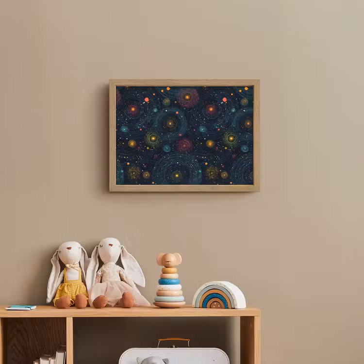 Sterren - Kleurrijk - Lichtgevende kernen Light Box met batterij (Wandlamp kind) middel -sfeer2_kind