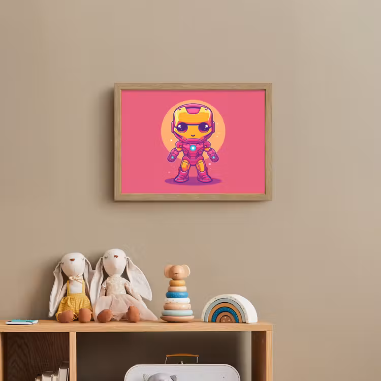 Superheld - Jongens - Rood - Paars Light Box met batterij (Wandlamp kind) middel -sfeer2_kind