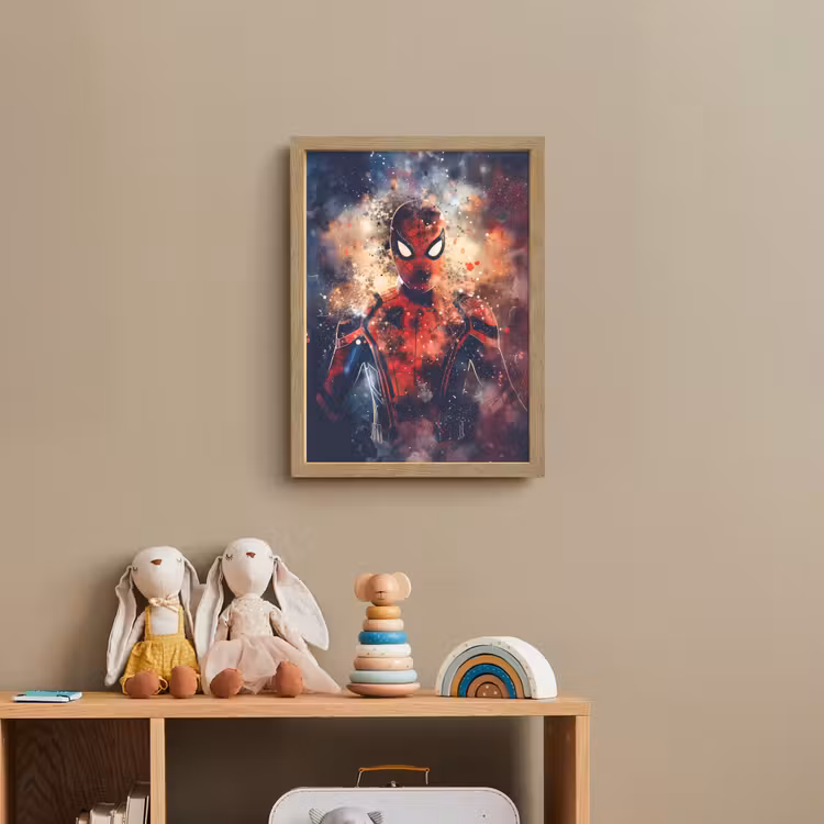 Superheld - Jongens - Rook - Kleuren Light Box met batterij (Wandlamp kind) middel -sfeer2_kind