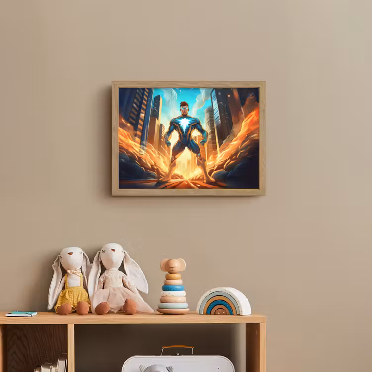 Superhelden - Kinderen - Jongens Light Box met batterij (Wandlamp kind) middel -sfeer2_kind