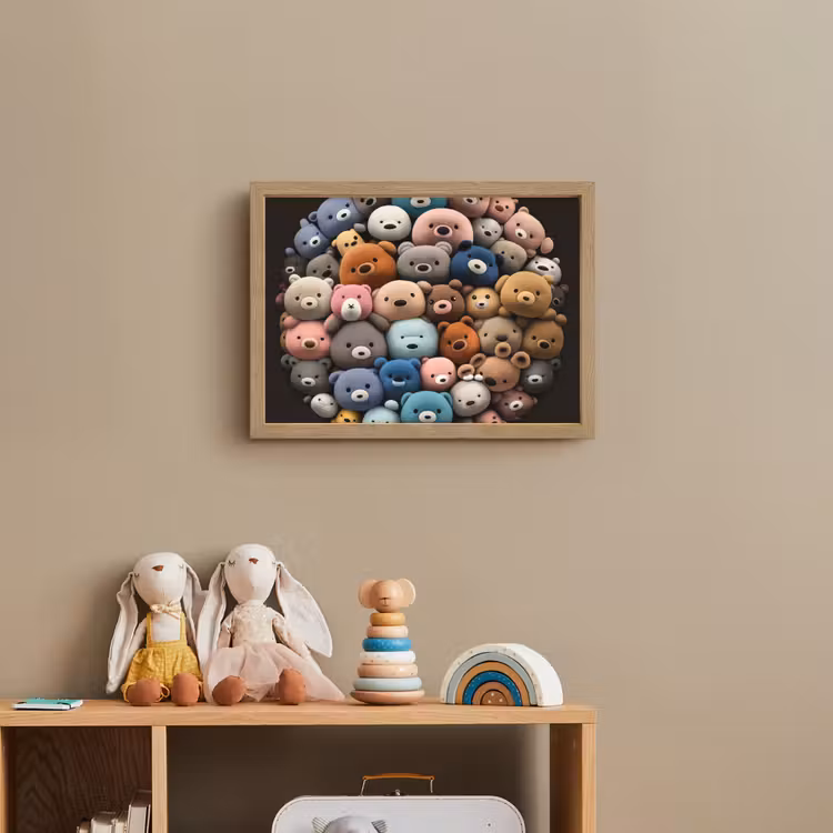 Teddybeer - Knuffel - Dieren - Meisjes - Jongens Light Box met batterij (Wandlamp kind) middel -sfeer2_kind