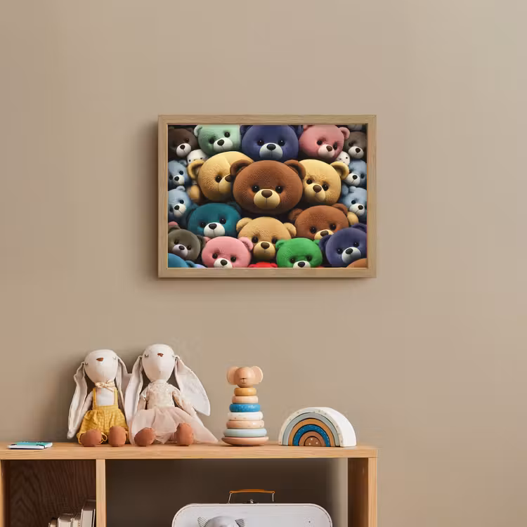 Knuffelbeer - Teddy - Design - Kids Light Box met batterij (Wandlamp kind) middel -sfeer2_kind