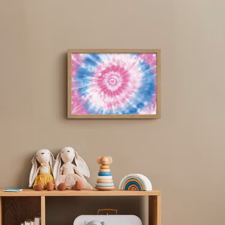 Tie-dye - Roze - Patroon Light Box met batterij (Wandlamp kind) middel -sfeer2_kind