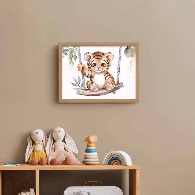 Tijger - Dier - Kinderen - Jungle Light Box met batterij (Wandlamp kind) middel -sfeer2_kind