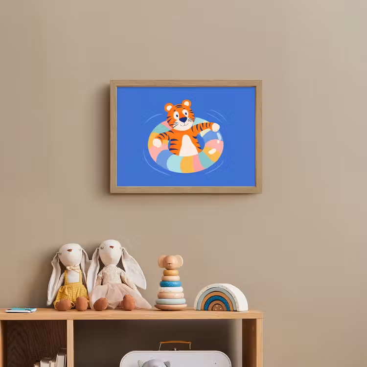 Tijger - Zwemband - Water Light Box met batterij (Wandlamp kind) middel -sfeer2_kind