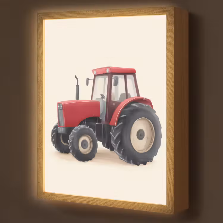 Trekker - Minimalistisch - Illustratie - Rood Light Box met batterij (Wandlamp kind) middel -z3d_website