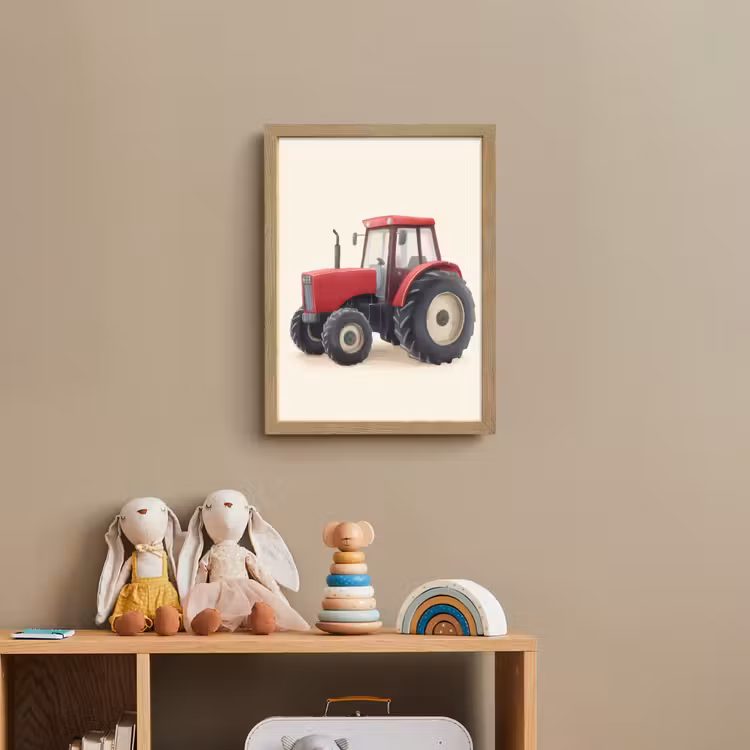 Trekker - Minimalistisch - Illustratie - Rood Light Box met batterij (Wandlamp kind) middel -sfeer2_kind