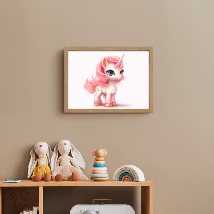 Unicorn - Meisjes - Kinderen - Eenhoorn - Roze Light Box met batterij (Wandlamp kind) middel -sfeer2_kind