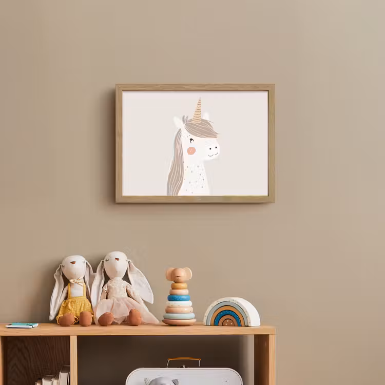 Eenhoorn - Pastel kleuren - Unicorn Light Box met batterij (Wandlamp kind) middel -sfeer2_kind