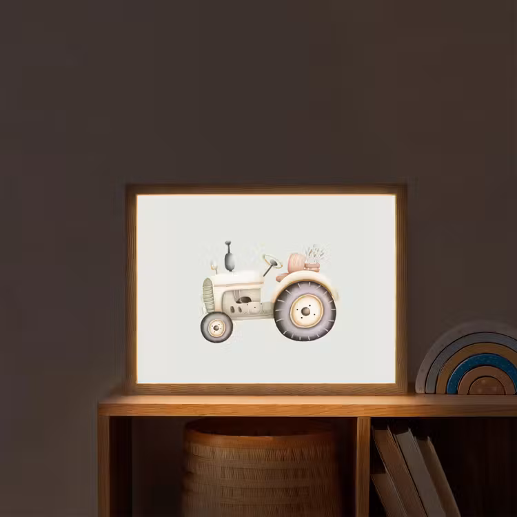 Vintage - Tractor - Pastel Light Box met batterij (Wandlamp kind) middel -sfeer1_kind