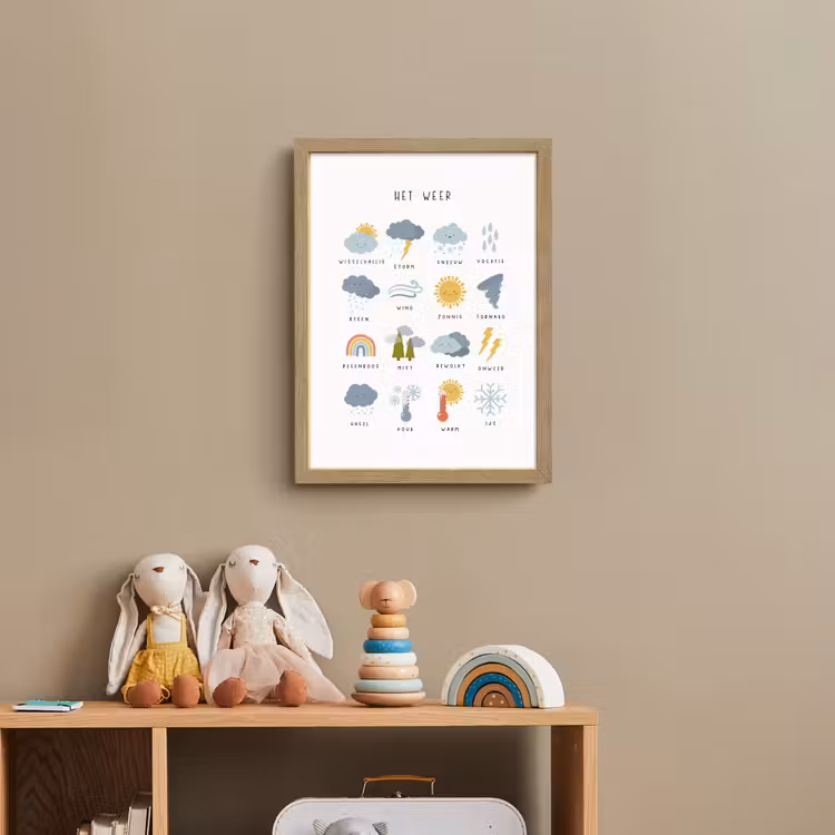 Het weer - Leren voor kinderen - Educatief - Regenboog - Zon Light Box met batterij (Wandlamp kind) middel -sfeer2_kind