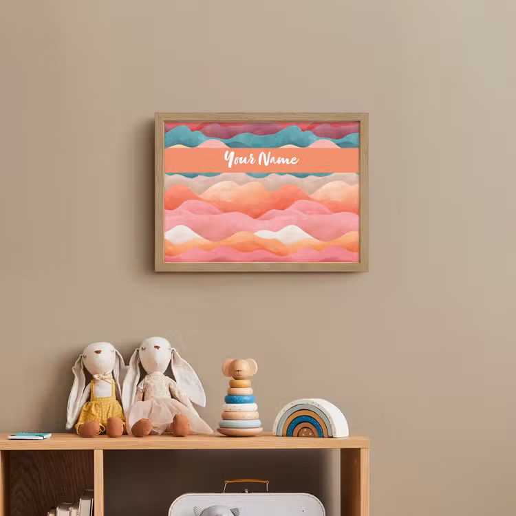Abstract - Golven - Heuvels - Kleurrijk Light Box met batterij (Wandlamp kind) middel -sfeer2_kind